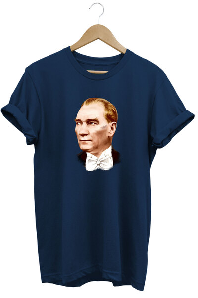 The Baski Ataturk portret 29. oktobar Štampano 100% pamuk Premium tamnoplava ...