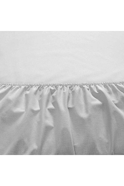 Taç Ranforce Gray Cotton Elastic Double Sheet Set