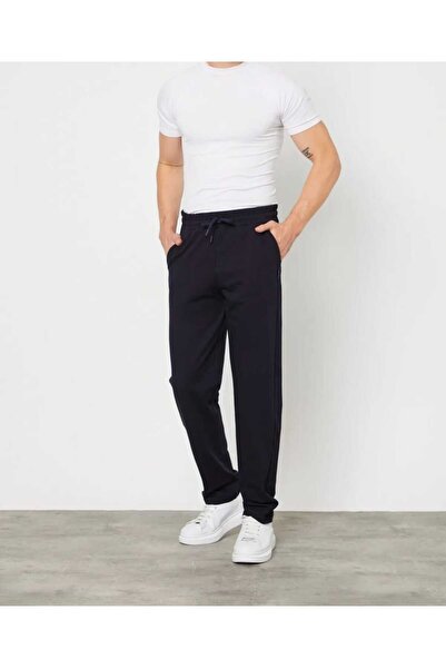 yg ydn giyim Μπλε Navy Baggy Fit Παντελόνι Χειμερινό Φούτερ με ίσιο πόδι