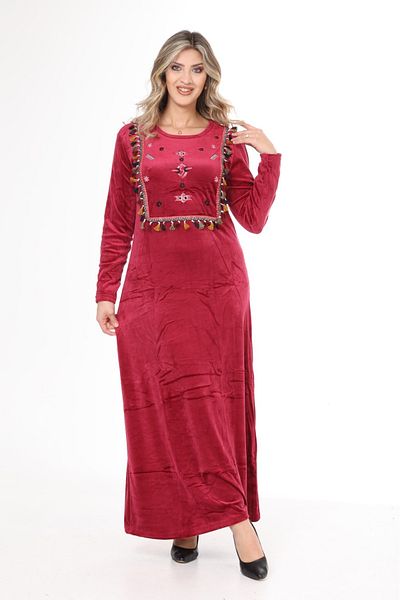 mervemoda ROCHIE DE CATIF DE DAMĂ MÂNECĂ LUNGĂ