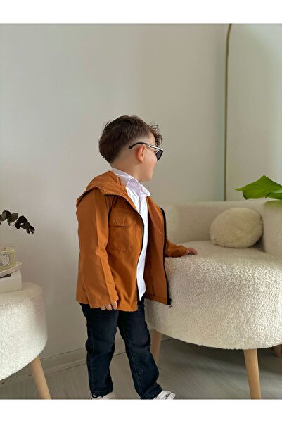 Minigimin Cicileri Mini my Ciciles trenckabát kapucnis 3 részes fiú farmer öltöny - fahéj