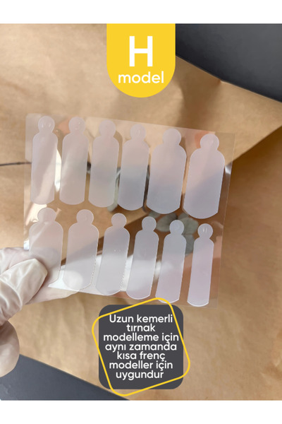 Fransız manikürü için silikon üst form şablonu - mould 12li H (8698)