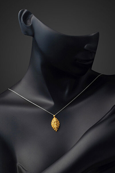 Bilezikci Yaprak Tasarım 22 Ayar Altın Kolye Ucu