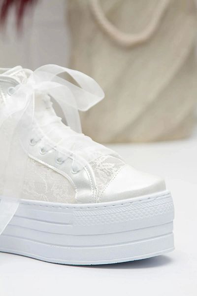 MFT AYAKKABI 6 cm High Wedge Heeled Lace Wedding Dress Shoes