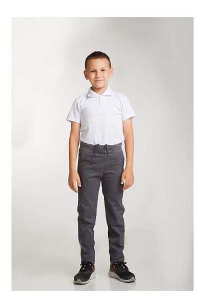 Minigimin Cicileri Unisex MyMiniCanvas School Pants - Elastic Waist, Straight Leg, Children, Smoked
