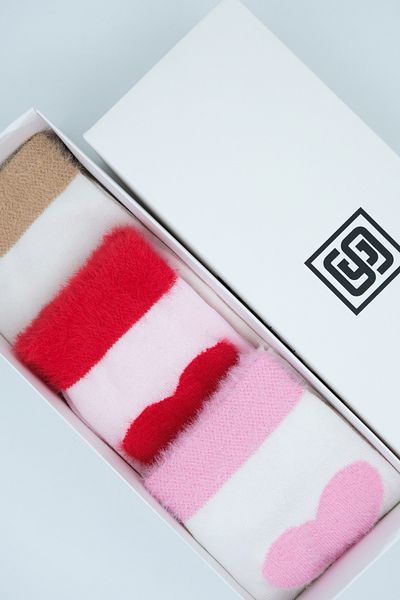 STOCALZE Bamboo Women's Socks - 3-Piece Boxed, Heart and Elastic