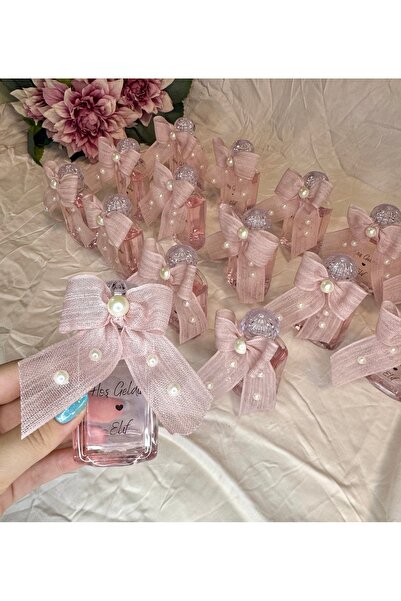 eliz 15 Adet Pembe Mika Plastik Incili Kolonya Hediyelik Söz Nişan Nikah Kına