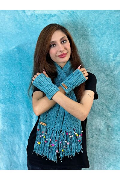 Gönülden Tasarım Set de 2 eșarfe pentru gât și accesorii pentru mănuși fără degete