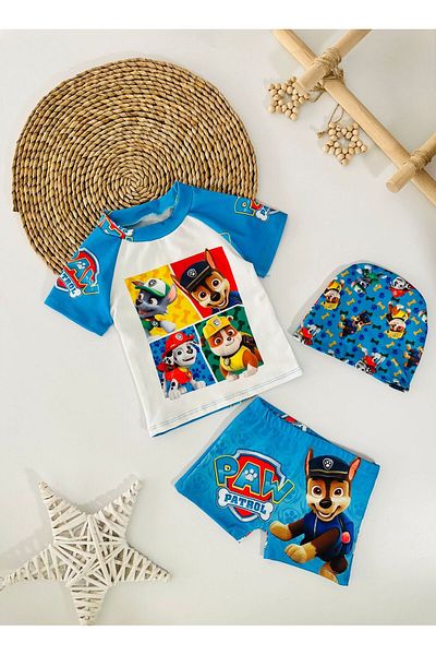 Minigimin Cicileri Băiat - Costum de baie cu mânecă scurtă pentru copilul meu Cicileri, albastru