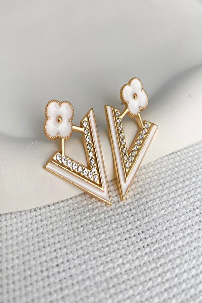 DEMOKAN Kadın Küpe Yonca V Model Küpe