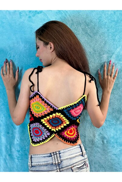 Gönülden Tasarım Ручна робота Етнічний богемський візерунок з мотивом Блуза на бретельках Бюстгальтер Спортивний одяг