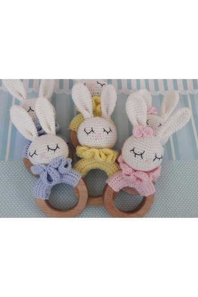bebegen Organized Teeth Amigurumi Scratcher with Wooden Toy