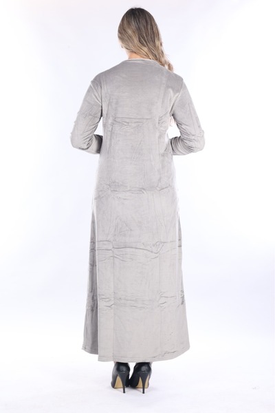 mervemoda Women's Long Sleeve Velvet Dress