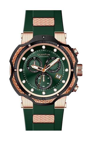 Quantum Hng1051.875 Green Silicone Band Men Wristwatch