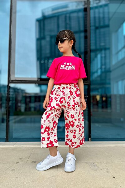 Minigimin Cicileri Set de pantaloni cu model din bumbac și in și tricou cu im...