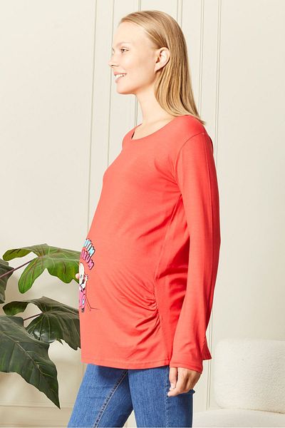 epaavm Long Sleeve Printed Maternity T-Shirt
