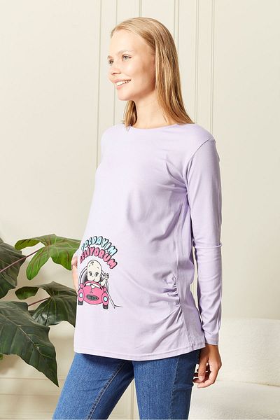 epaavm Long Sleeve Printed Maternity T-Shirt