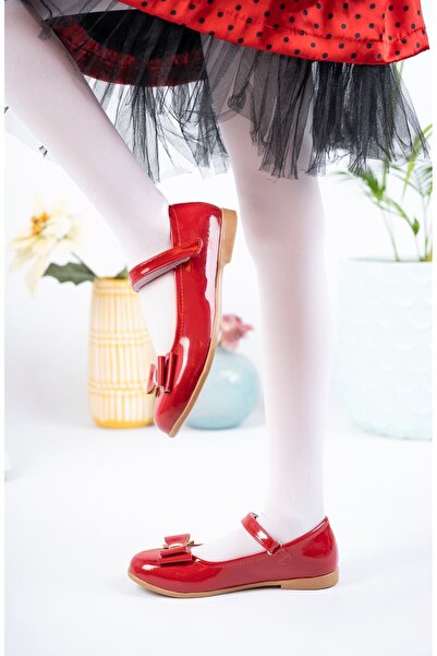 Jomoti Fiyonklu Kırmızı Kız Çocuk Babet