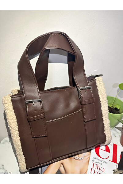 LEVA Peluş deri el çantası