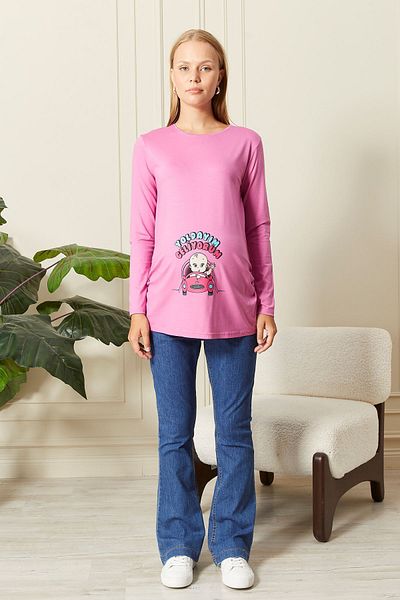 epaavm Long Sleeve Printed Maternity T-Shirt