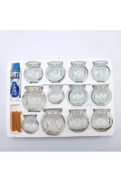 MediGreen Cam Masaj Kupa Seti, Cam Hacamat Kupası Seti / 12 Kupa + Yardımcı A...