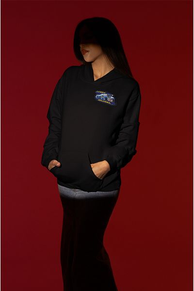 swOzz Minimal Printed Thick Cotton Oversize Unisex Black Sweatshirt