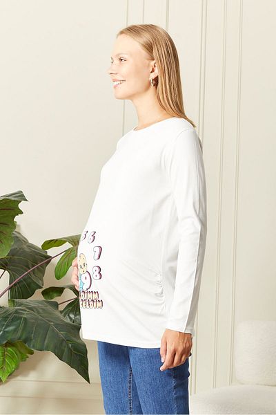 epaavm Long Sleeve Printed Maternity T-Shirt