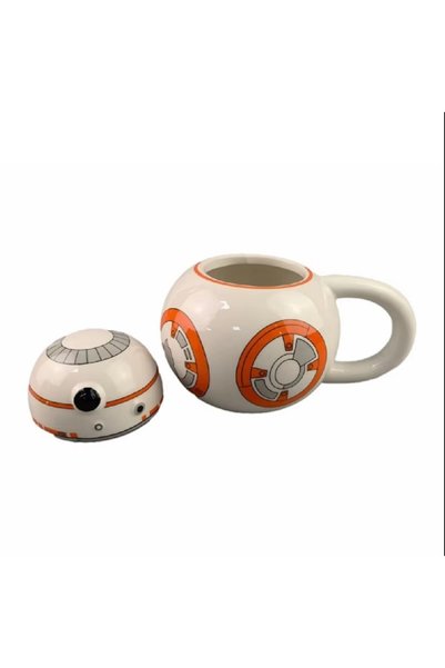 hediyeconcepti كوب سيراميك ستار وورز ثلاثي الأبعاد، كوب روبوت BB-8، كوب ستار وورز مع غطاء للماء، كوب قهوة