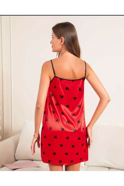 ÇEÇEN HOME Cămașă de noapte elegantă cu model, cu bretele reglabile, până la genunchi