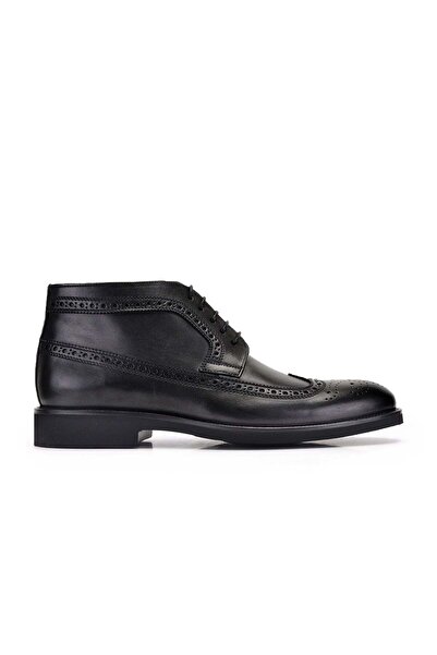 Nevzat Onay Hakiki Deri Siyah Günlük Bağcıklı Erkek Bot-10733-