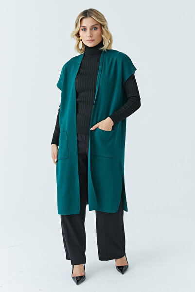 ModaPlaza Women's Long Pocket Vest 12779