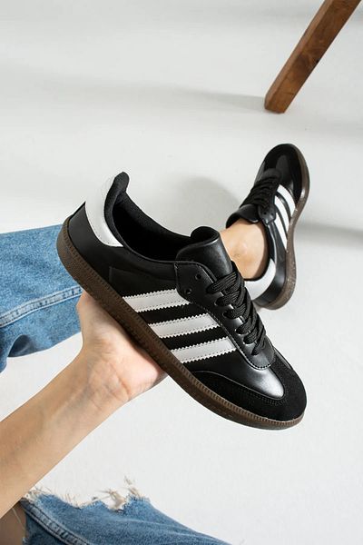 Scarpebutik Prohyper Black-White Unisex Striped Flat Sole Lace-Up Comfortable Sports Sneaker Shoes