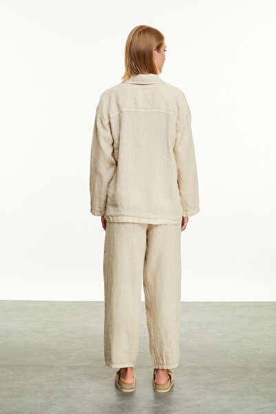 Mudo Oversized Linen Jacket with Pockets
