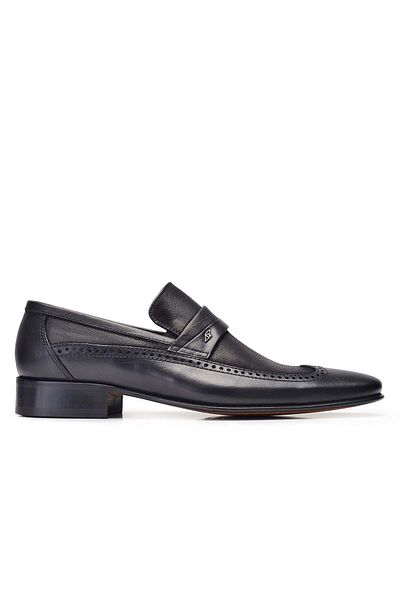 Nevzat Onay Black Classic Loafer Leather Men's Shoes -6967-