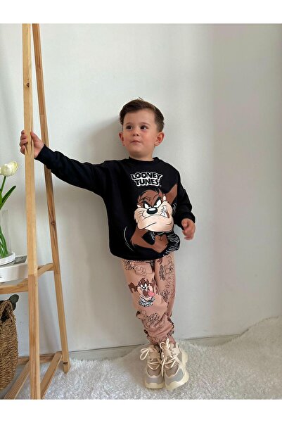 Prime Butik طقم من قطعتين للأولاد مطبوع عليه وحش تسمانيا