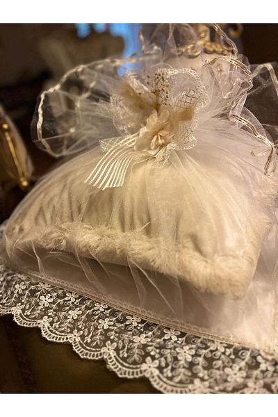 Çt Çeyizci Tekstil Satin Lace Rose Laced Special Design Bundle - Fancy Promise Engagement Bag Dowry 50X40