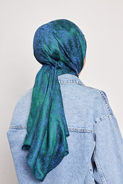 Scarf Gi Shine Jacquard Shawl - Green-Blue -