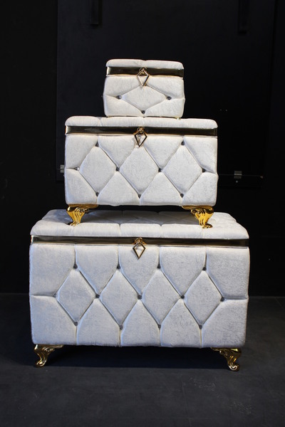 HUZUR ÇEYİZ 3'lü Kapitone Model Çeyiz Sandığı