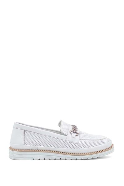 Voyager 9771 Model White Pantofi din piele de dama