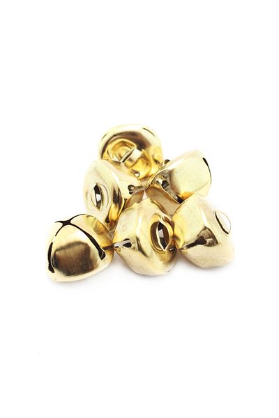 Lora Wedding Στολίδι Χριστουγεννιάτικο Δέντρο 3cm 6 τεμαχίων Χρυσό Πολύχρωμο Μεταλλικό Κουδούνι