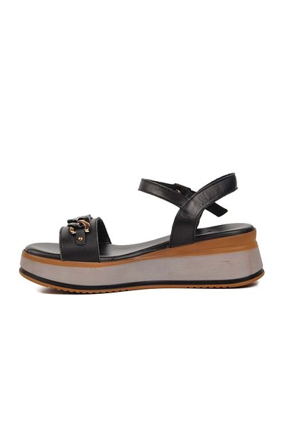 Voyager 9716 Women Leather Sandals Black