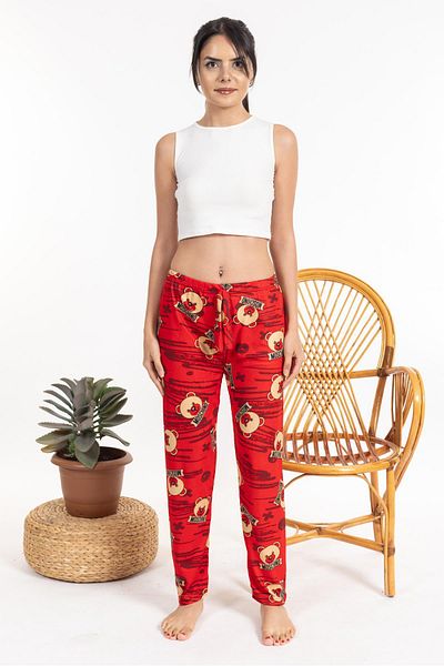 Pemilo Red Patterned Suede Women's Single Bottom