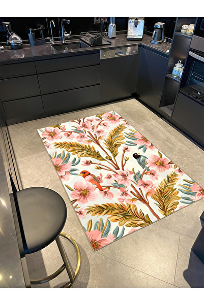 Rugs Modern Halı Συλλογή Παρισιού Μοντέρνο Διακοσμητικό Χαλί με Ροζ Λουλούδια...