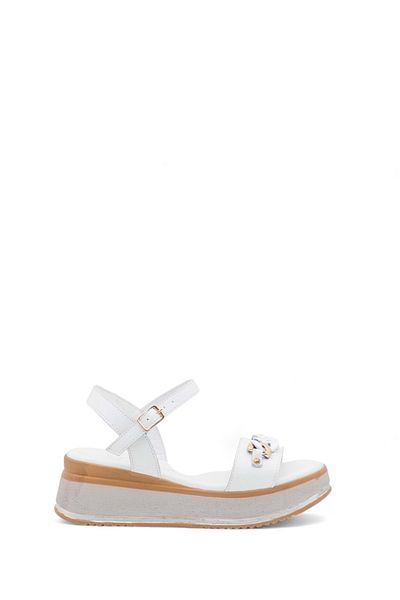 Voyager 9716 Model White Sandale din piele de damă