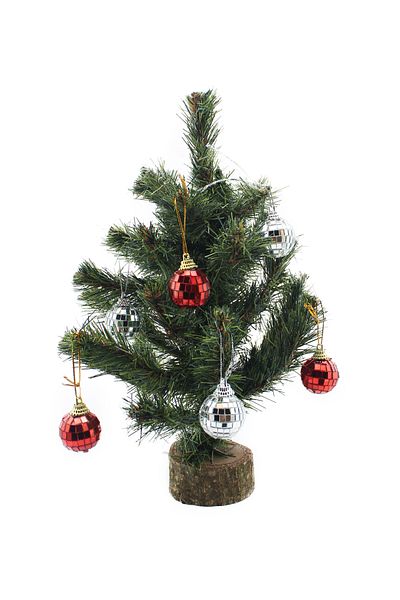 Lora Wedding 3cm Silver & Red Colorful Mixed Christmas Tree Disco Ball Christmas Tree Ornament 6Pcs