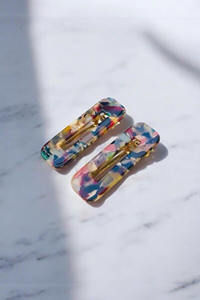 AYMETA Women's Acrylic 6.5 cm Gold Metal Clamp Buckle