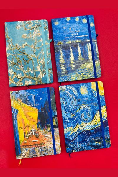Andofis Caiet de note A5 Vincent van Gogh - Copertă rigidă, panglică elastică, 80 de coli cu rigle (1 buc)