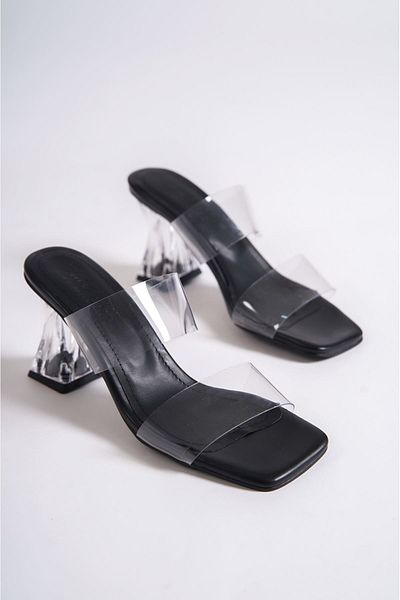 Moka Shopin Papuci cu bandă transparentă MokaShopin Hugo Black Skin