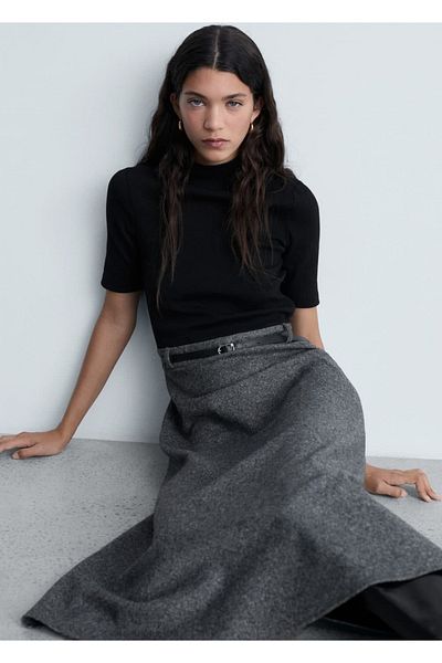 MANGO Woman Φόρεμα με ψηλό γιακά