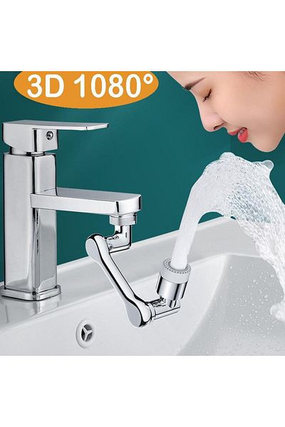 Ethab Ticaret Faucet Head 1080 Degree Rotatable 2 Function Chrome Plated Faucet Tip Filter (4457)
